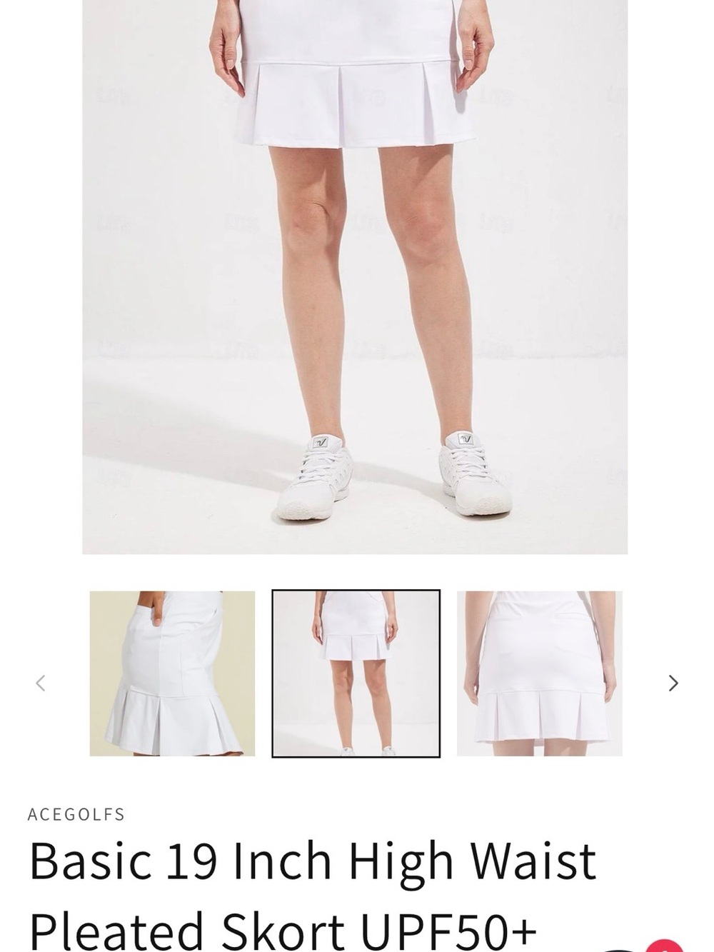Ace golf’s Basic 19 Inch prickly blue 
High-Waist Pleated Skort